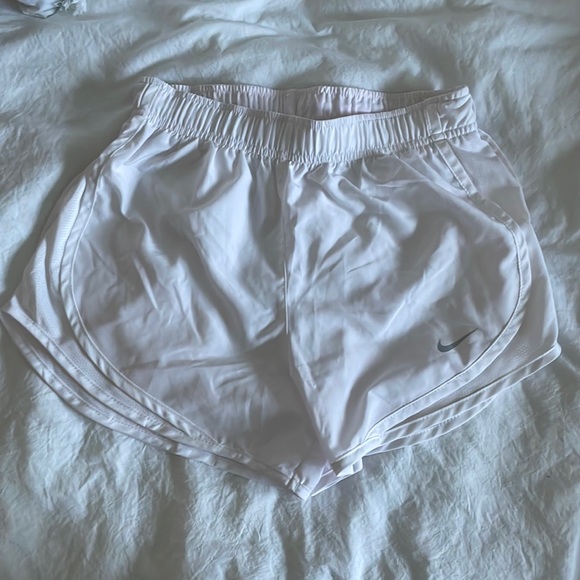 Women’s Nike White Dri Fit Running Shorts - Picture 2 of 3